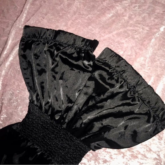 Vtg 90s/Y2K Silky Black Romantic Goth/Going Out Strapless Shorts Romper - Picture 5 of 9